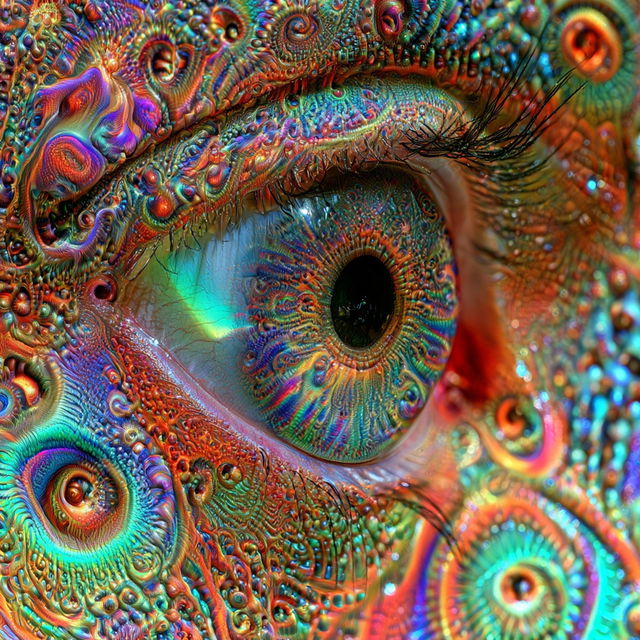 DeepDream style, Midjourney V8.2, render 2 of 4