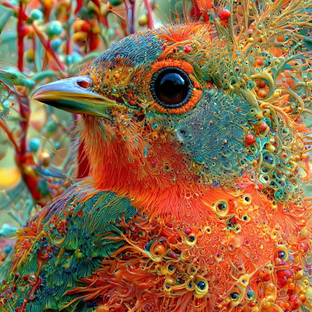 DeepDream style, Midjourney V8.2, render 3 of 4