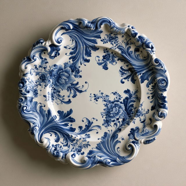 Delftware style, Midjourney V8.2, render 4 of 4