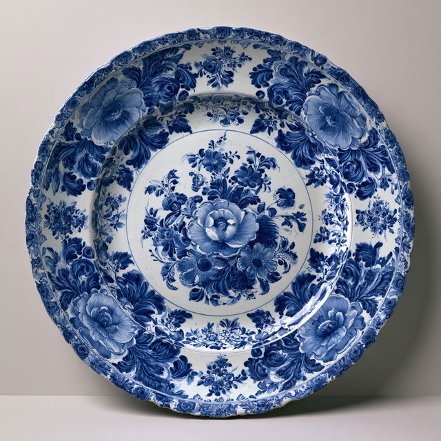 Delftware style, Midjourney V8.2, render 3 of 4