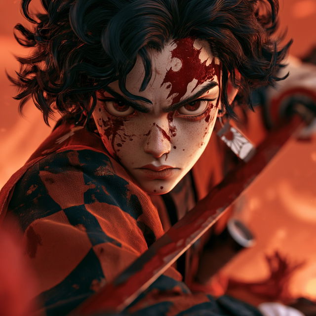 Demon Slayer style, Midjourney V8.2, render 1 of 4