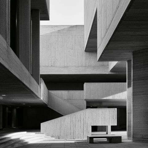 Denys Lasdun style (Architects), Midjourney V8.2
