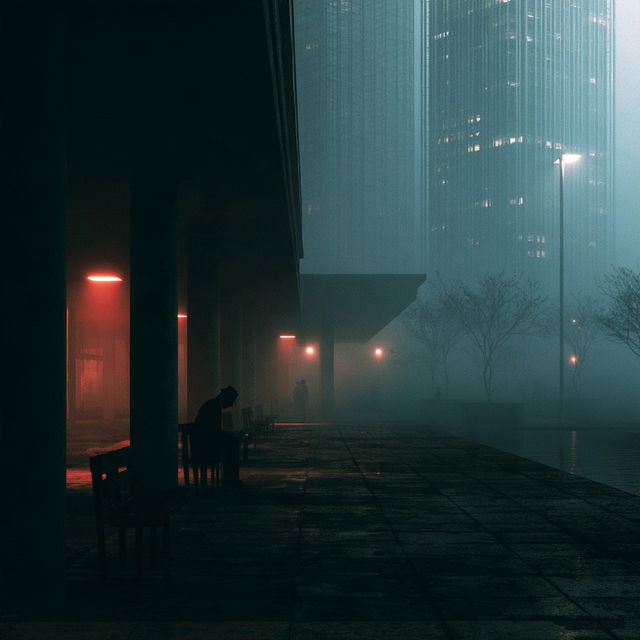 Depressed atmosphere style, Midjourney V8.2, render 1 of 4