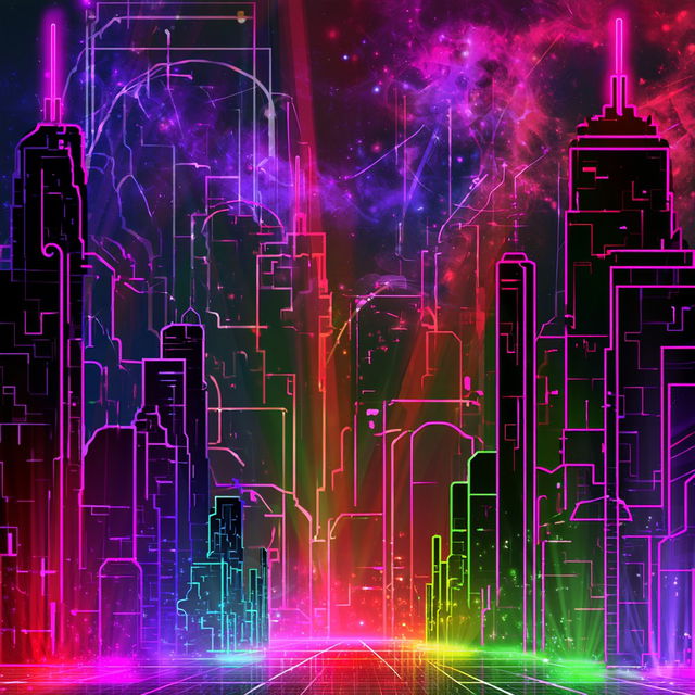 Fluorodye Gridism style, Midjourney V8.2, render 4 of 4