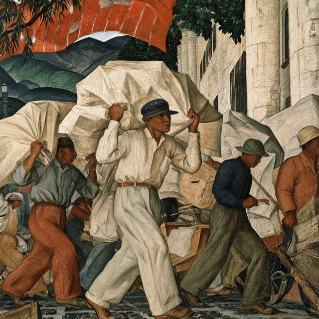 Diego Rivera style, Midjourney V8.2, render 3 of 4