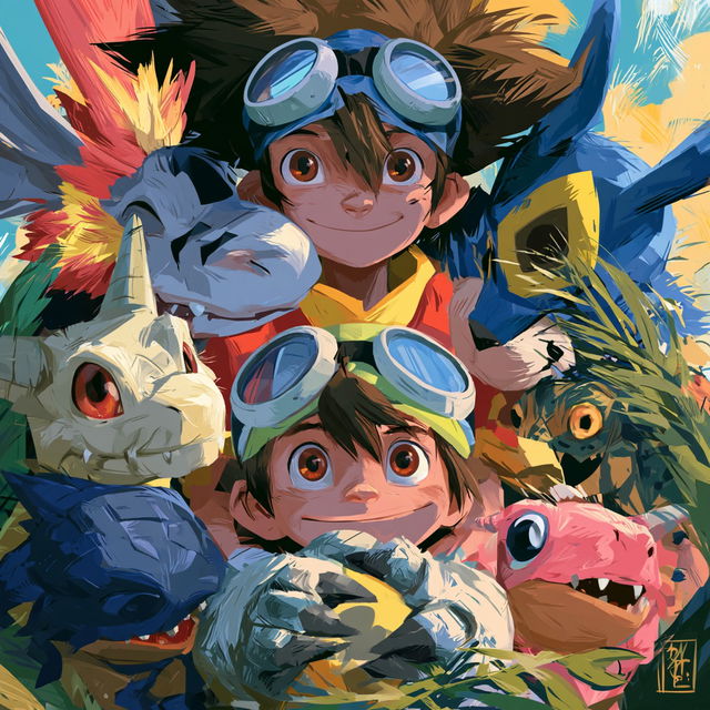 Digimon style, Midjourney V8.2, render 2 of 4