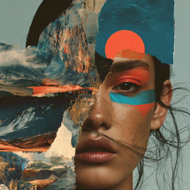 Digital collage style, Midjourney V8.2, render 2 of 4