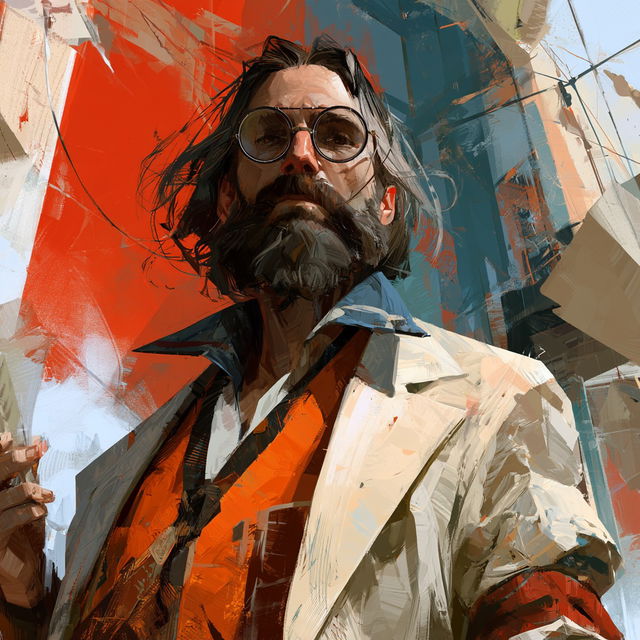 Disco Elysium style, Midjourney V8.2, render 2 of 4