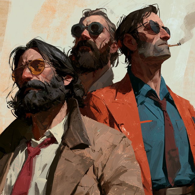 Disco Elysium style, Midjourney V8.2, render 3 of 4