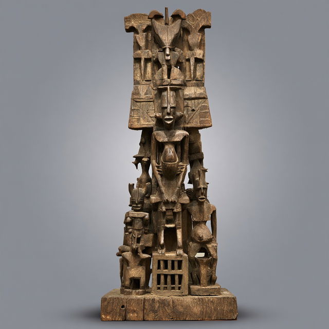 Dogon art style, Midjourney V8.2, render 2 of 4