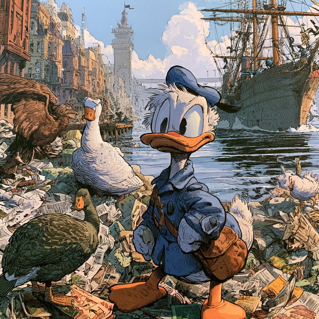 Don Rosa style, Midjourney V8.2, render 3 of 4