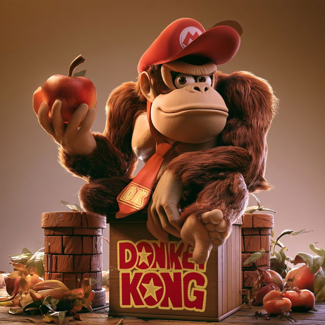 Donkey Kong style, Midjourney V8.2, render 3 of 4
