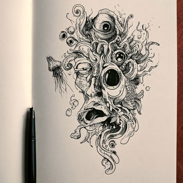 Doodle style, Midjourney V8.2, render 1 of 4