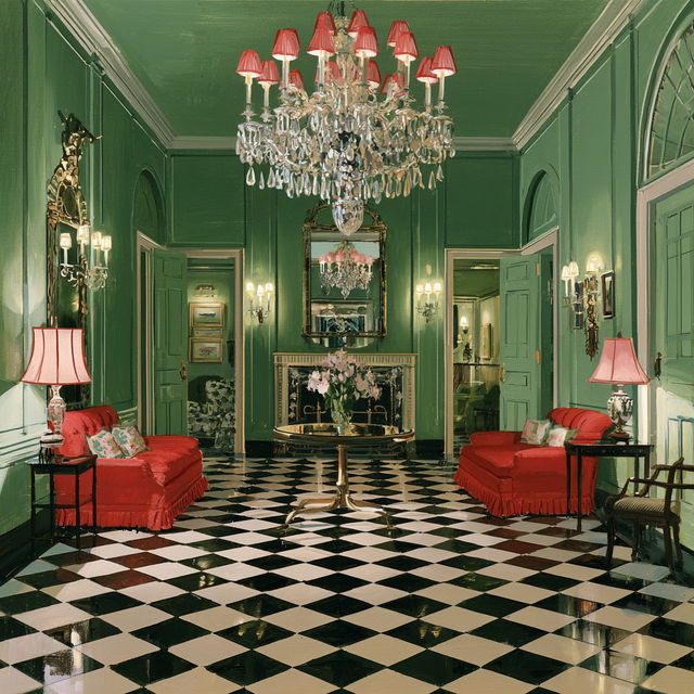 Dorothy Draper style, Midjourney V8.2, render 2 of 4