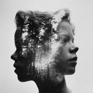 Double exposure style, Midjourney V8.2, render 1 of 4