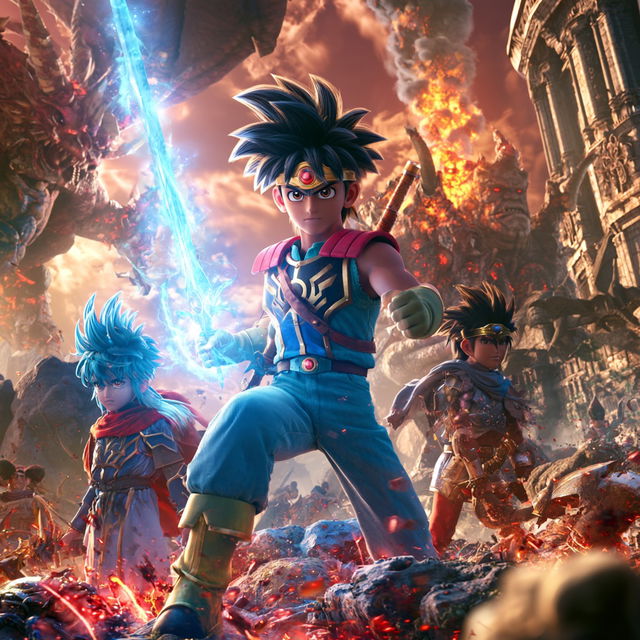 Dragon Quest: The Adventure of Dai style, Midjourney V8.2, render 2 of 4
