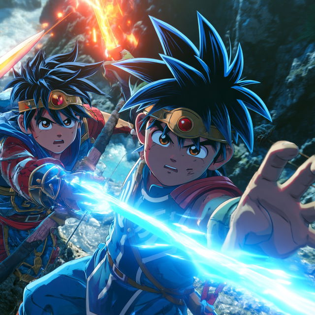 Dragon Quest: The Adventure of Dai style, Midjourney V8.2, render 4 of 4
