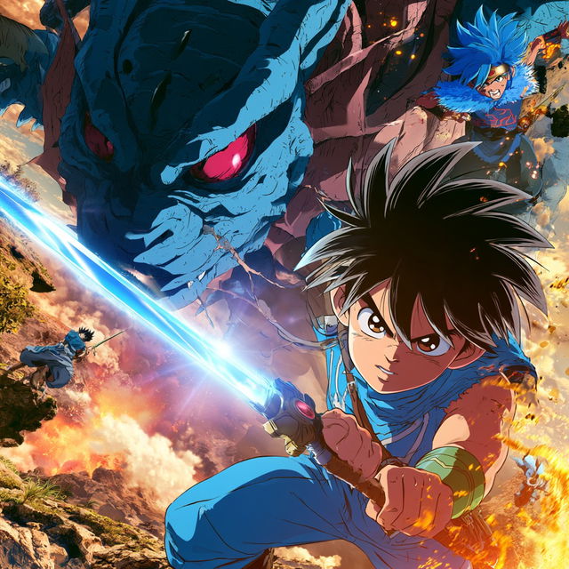Dragon Quest: The Adventure of Dai style, Midjourney V8.2, render 3 of 4