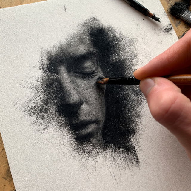 Dry brush drawing style, Midjourney V8.2, render 4 of 4