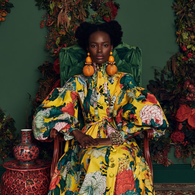 Duro Olowu style, Midjourney V8.2, render 4 of 4