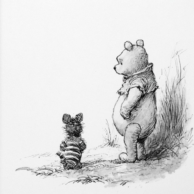 E. H. Shepard style, Midjourney V8.2, render 1 of 4
