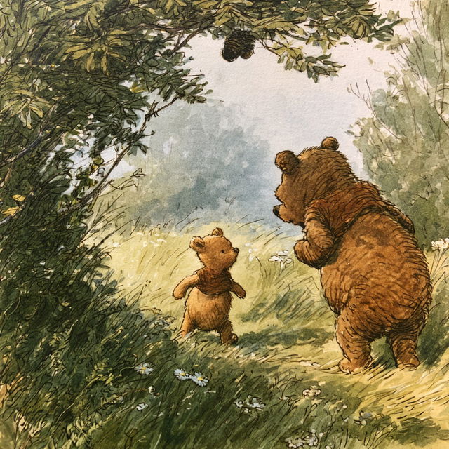E. H. Shepard style, Midjourney V8.2, render 3 of 4