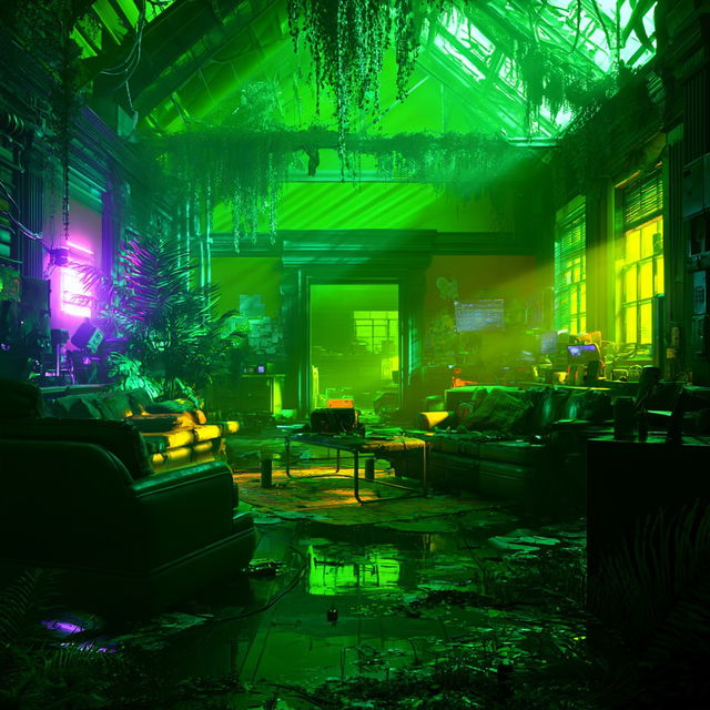 Neon Lithocircuit style, Midjourney V8.2, render 2 of 4