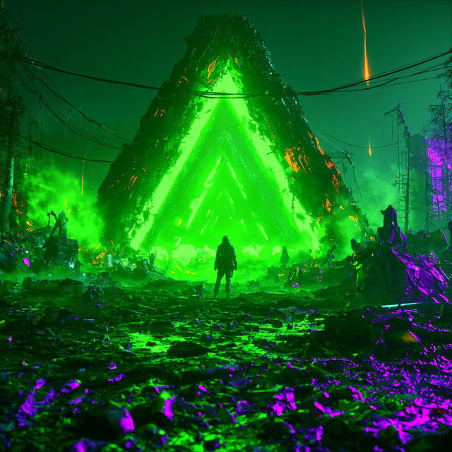 Neon Lithocircuit style, Midjourney V8.2, render 1 of 4