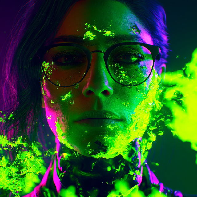 Neon Lithocircuit style, Midjourney V8.2, render 3 of 4