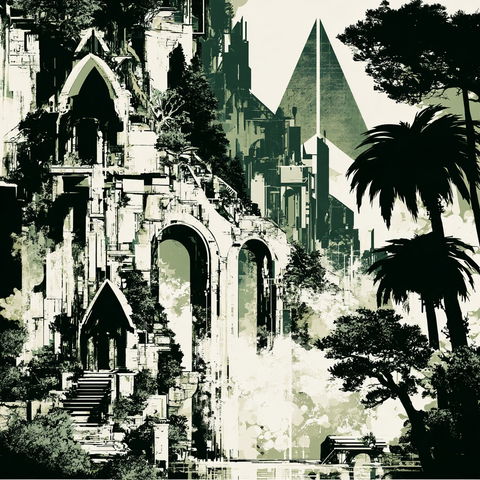 Sage Ruin Collage style (SREF codes), Midjourney V8.2
