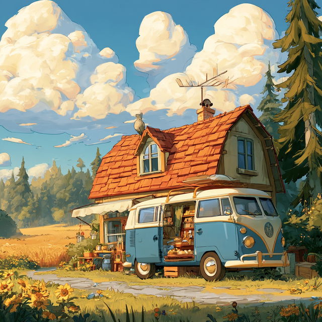Oilbrush Gearstorybook style, Midjourney V8.2, render 3 of 4