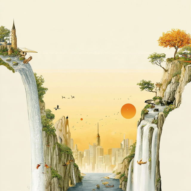Waterfall Cosmography style, Midjourney V8.2, render 2 of 4