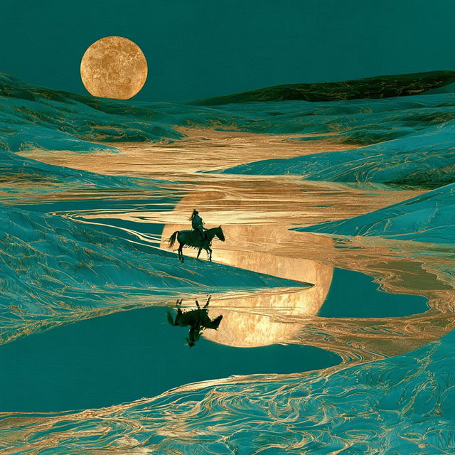 Moonstair Serigraph style, Midjourney V8.2, render 1 of 4