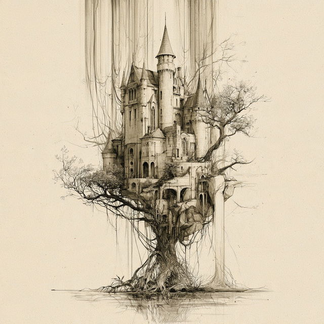 Parchment Mythoskeleton style, Midjourney V8.2, render 4 of 4