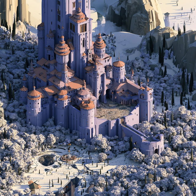 Castellated Terracromancy style, Midjourney V8.2, render 2 of 4