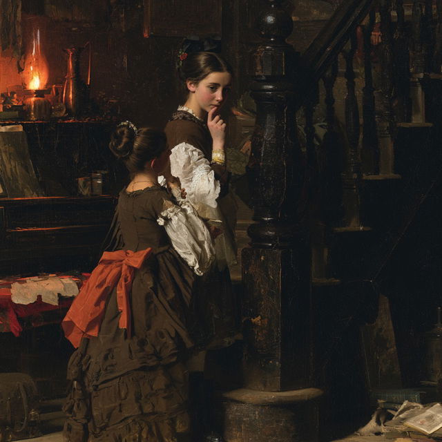 Eastman Johnson style, Midjourney V8.2, render 2 of 4
