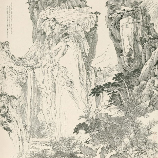 Countercurrent Shanshui style, Midjourney V8.2, render 2 of 4