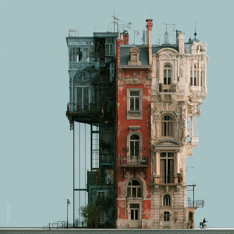 Eclectic architecture style (Genres), Midjourney V8.2
