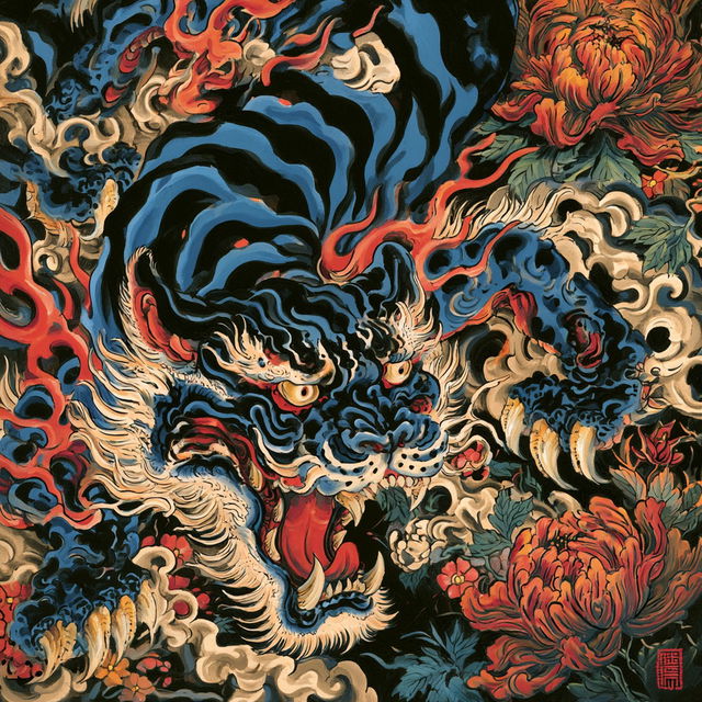 Ed Hardy style, Midjourney V8.2, render 3 of 4