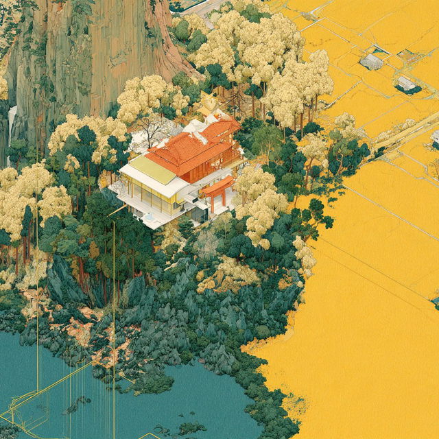 Isometric Roc Architecture style, Midjourney V8.2, render 3 of 4