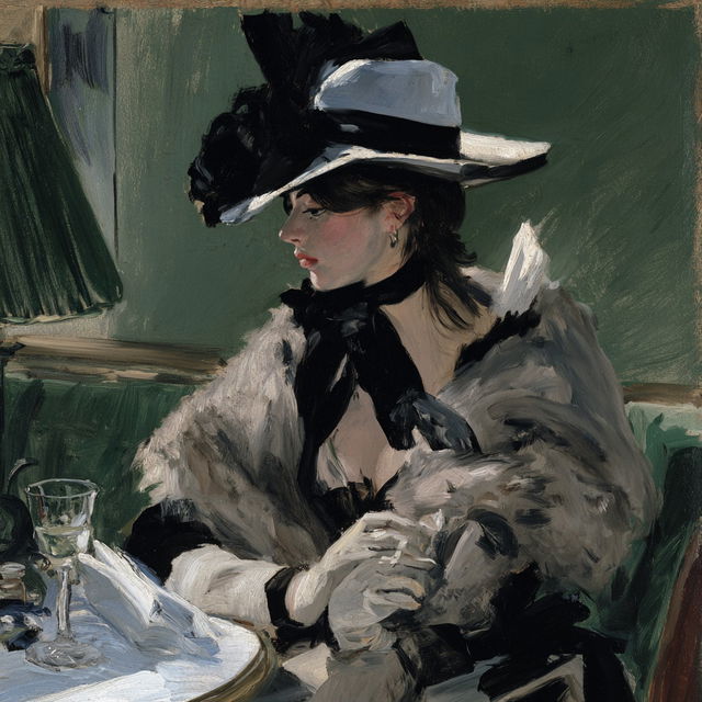 Edouard Manet style, Midjourney V8.2, render 1 of 4