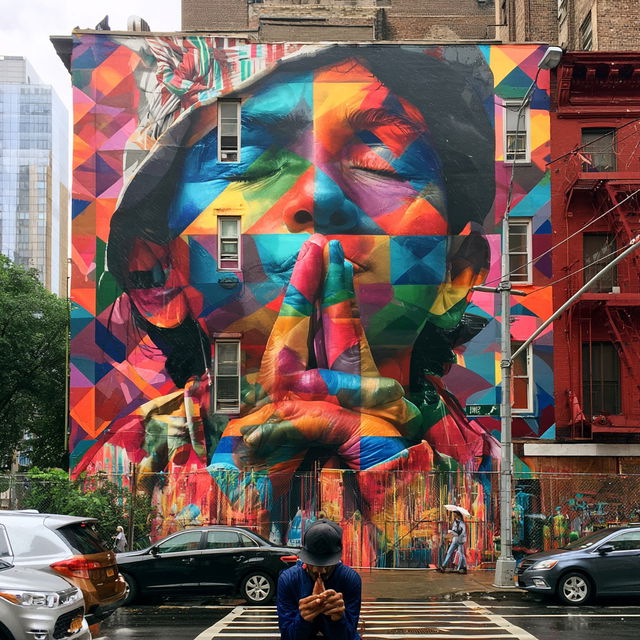 Eduardo Kobra style, Midjourney V8.2, render 2 of 4