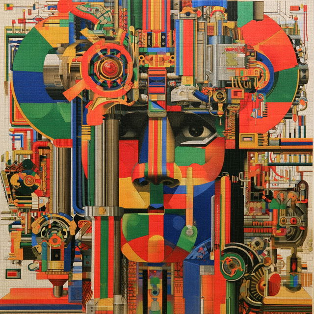 Eduardo Paolozzi style, Midjourney V8.2, render 1 of 4