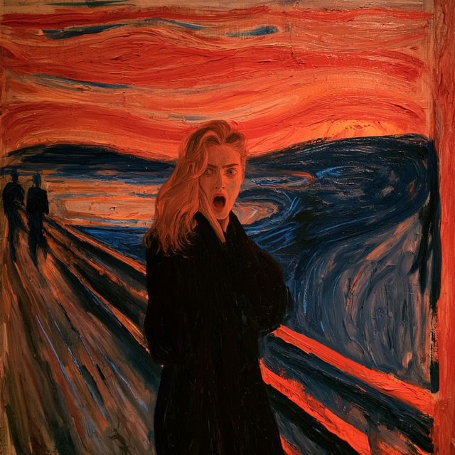 Edvard Munch style, Midjourney V8.2, render 2 of 4