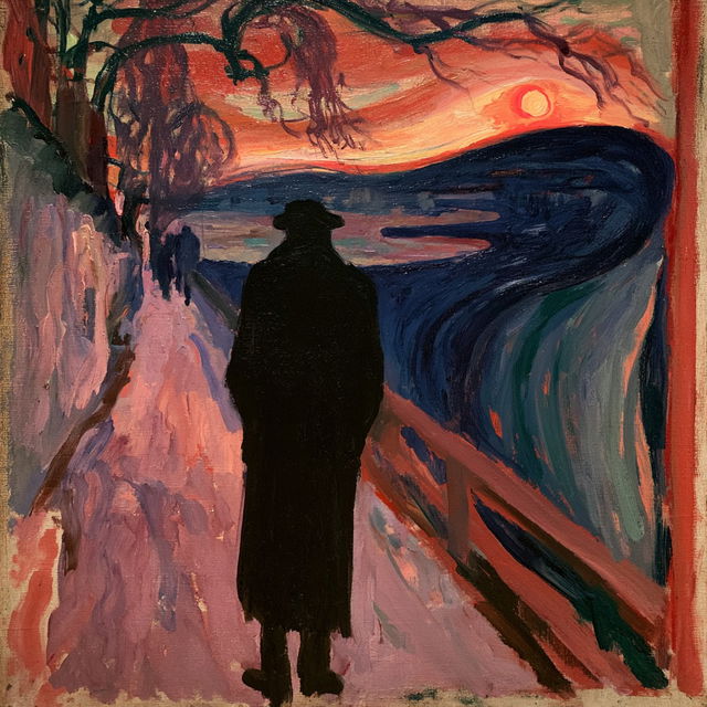 Edvard Munch style, Midjourney V8.2, render 4 of 4