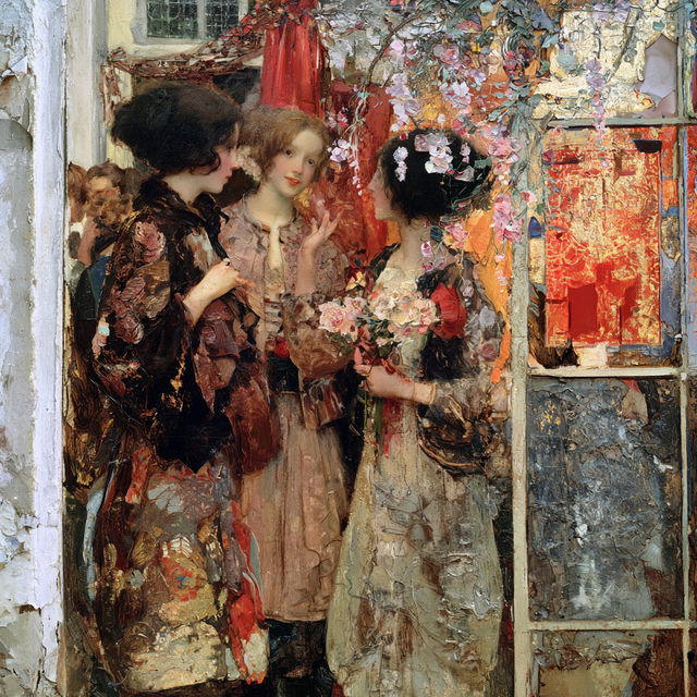 Edward Atkinson Hornel style, Midjourney V8.2, render 2 of 4
