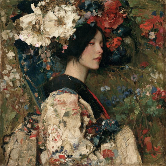 Edward Atkinson Hornel style, Midjourney V8.2, render 1 of 4