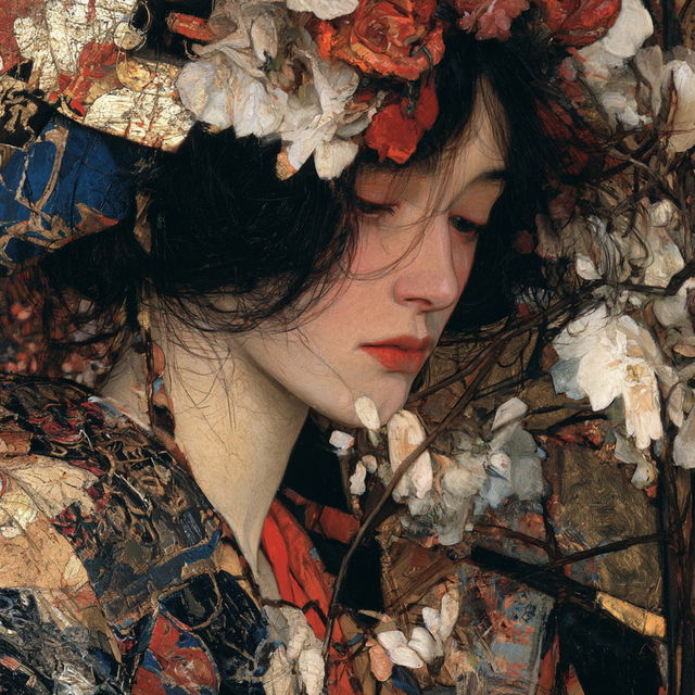 Edward Atkinson Hornel style, Midjourney V8.2, render 3 of 4
