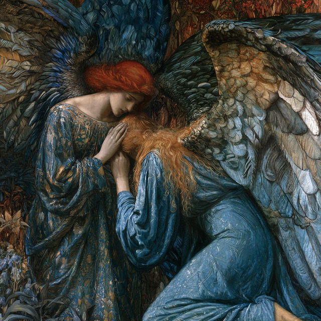 Edward Burne-Jones style, Midjourney V8.2, render 2 of 4
