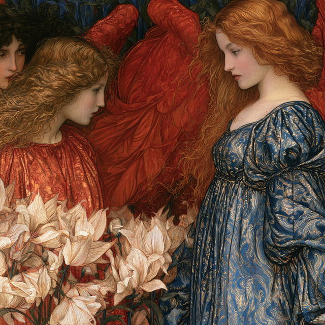 Edward Burne-Jones style, Midjourney V8.2, render 4 of 4